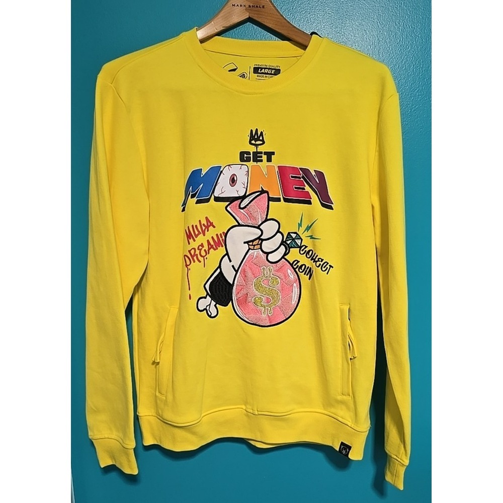 NWT Civilized Clothing L Get Money Bag Wearing Halo Hip Hop Sweatshirt Crew Neck